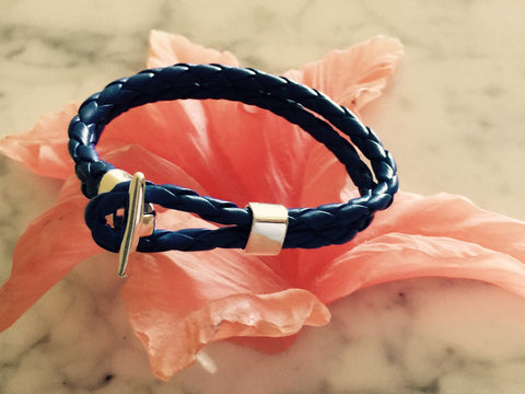 Blue Braided Nappa Bracelet