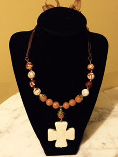 White Cross Necklace