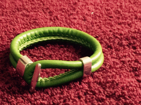 Neon Green Leather Cord Bracelet