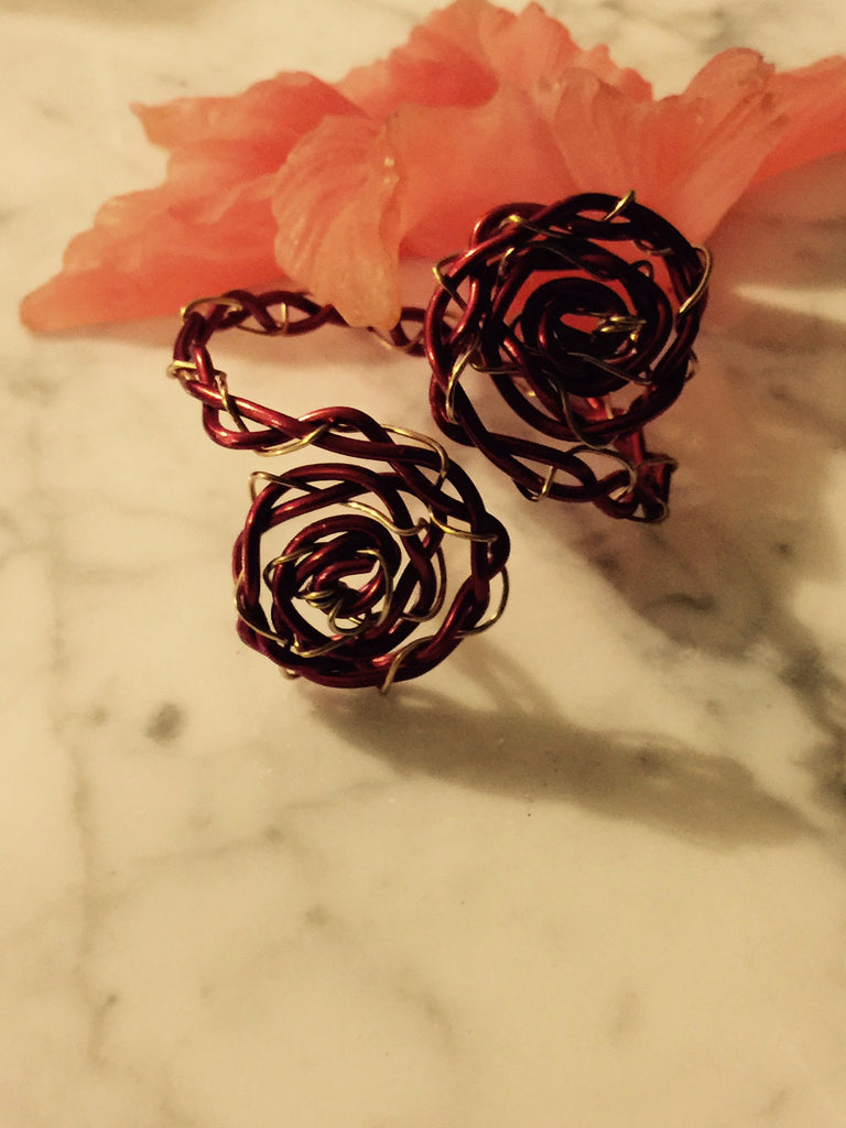 Red and Gold Wire Bracelet